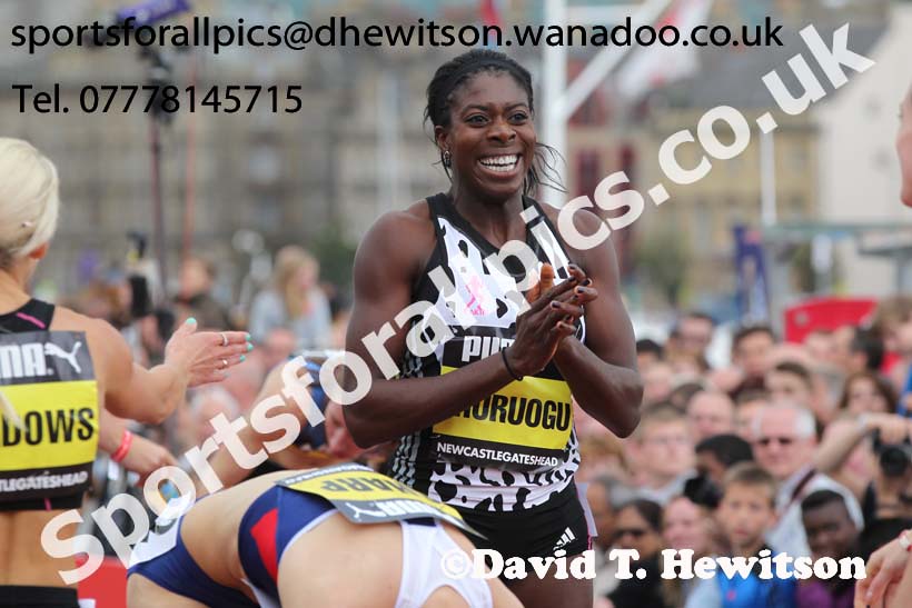 Christine Ohuruogu after winning the 500 metres, Great North CityGames. Photo: David T. Hewitson/Sports for All Pics